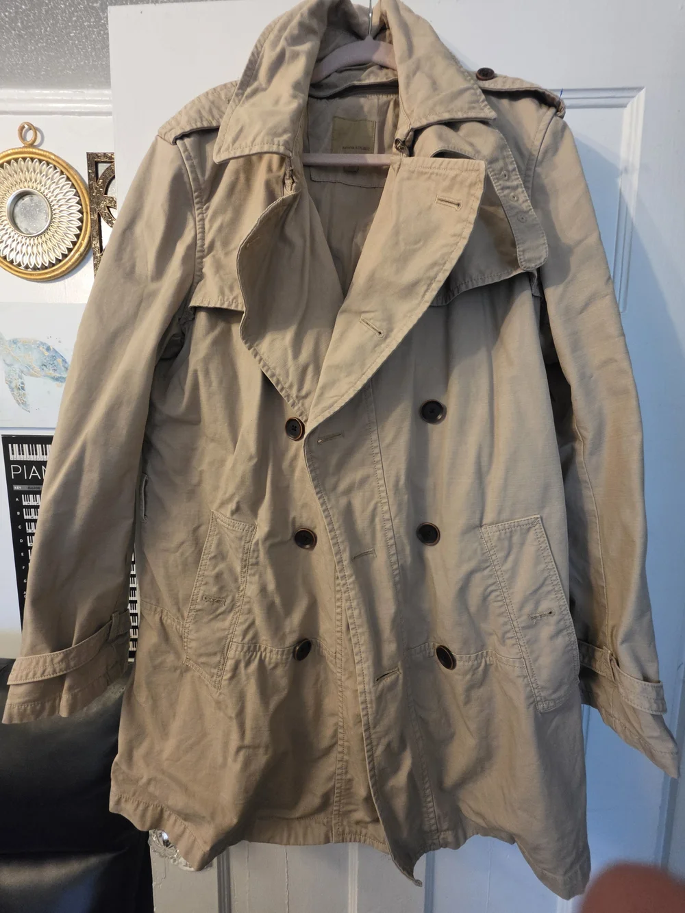 Banana Republic Tan Double-Breasted Trench Coat